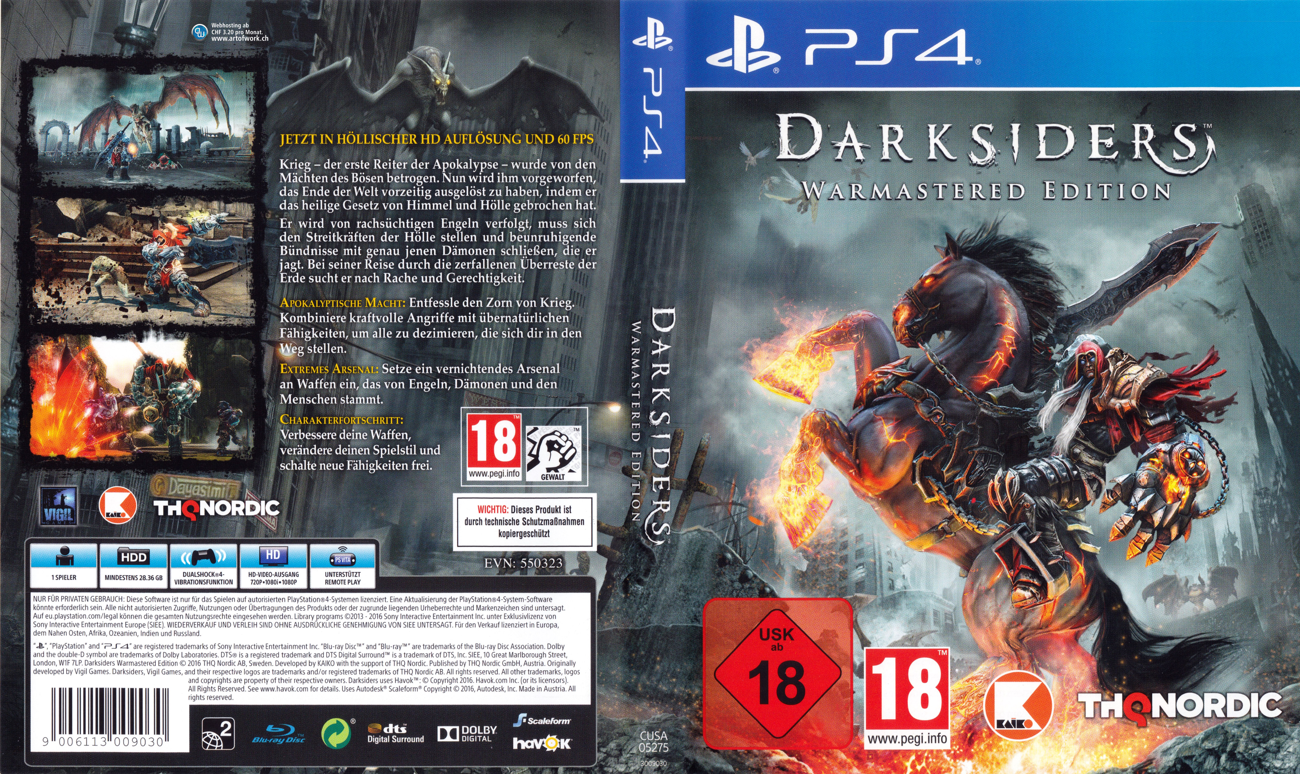 Darksiders Warmastered Edition Ps4 Deutsch Cover German German Ps4 Cover German Dvd Covers