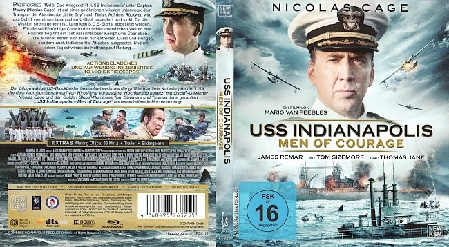 USS Indianapolis Men of Courage Nicolas Cage Cover Deutsch German Bluray german blu ray cover