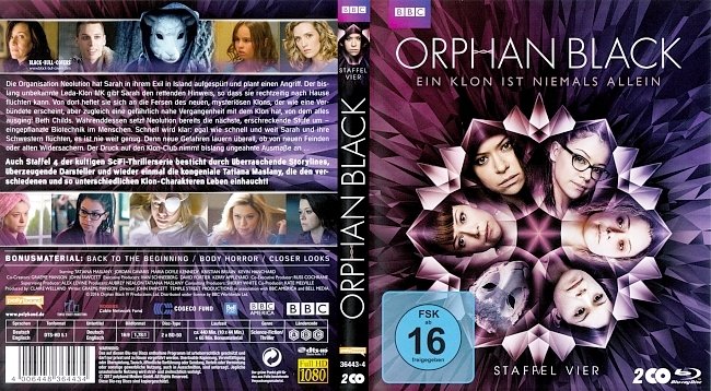 Orphan Black Ein Klon ist niemals allein Staffel 4 S04 blu ray cover german