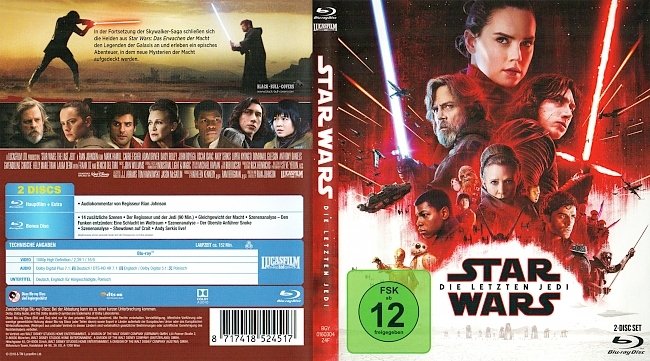 Star Wars Episode 8 Die letzten Jedi Cover Deutsch German german blu ray cover