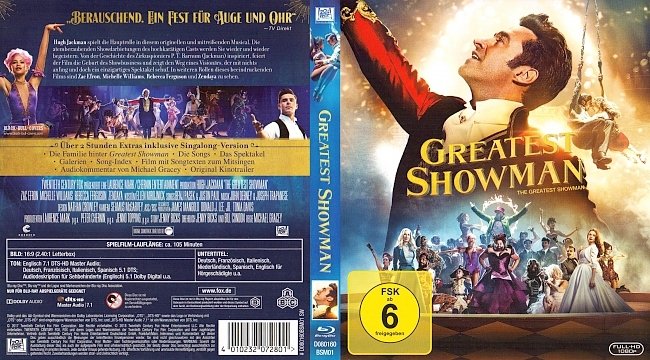 The Greatest Showman Bluray Cover Deutsch German german blu ray cover