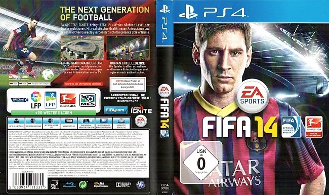 FIFA 14 PS4 Playstation Cover Deutsch German FSK 0 german ps4 cover