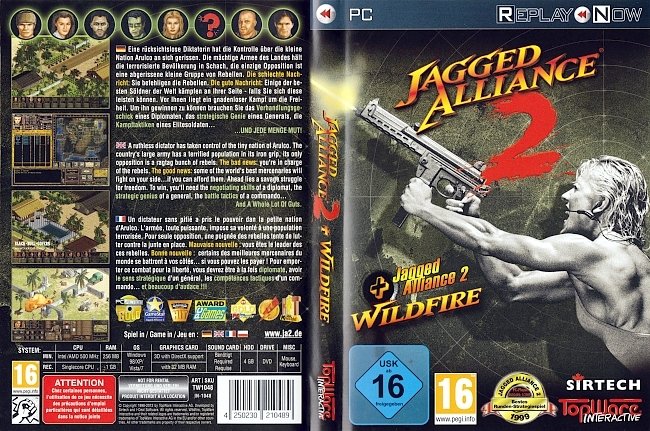 Jagged Alliance 2 Cover PC Deutsch German DVD Wildfire pc cover german