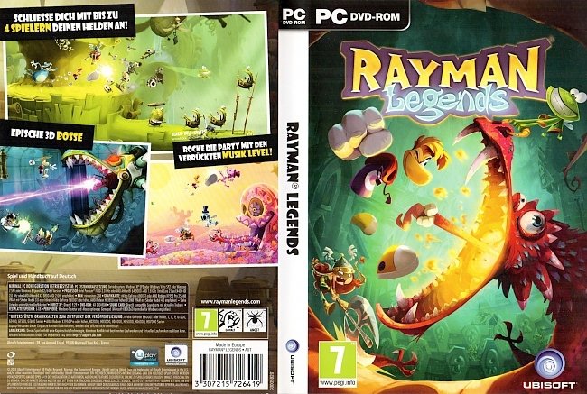 Rayman Legends PC Computer DVD ROM Cover pc cover german