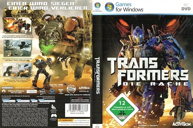 Transformers 2 Die Rache Cover PC CD DVD ROM pc cover german