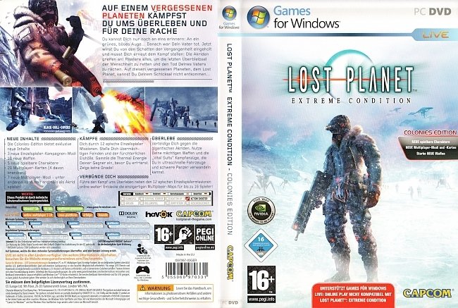 Lost Planet Extreme Condition Cover PC DVD ROM Deutsch German pc cover german