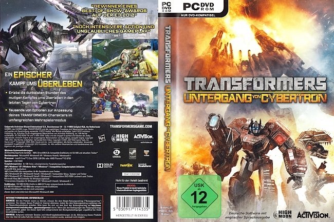 Transformers Untergang von Cybertron PC Cover pc cover german
