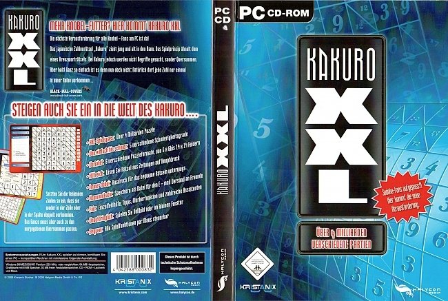 Kakuro XXL Cover Deutsch German PC CD ROM Computer pc cover german