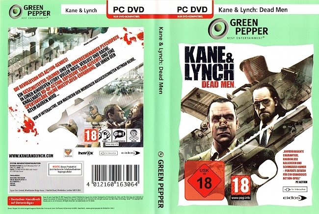 Kane and Lynch Dead Men Cover PC Deutsch German Version 2 pc cover german