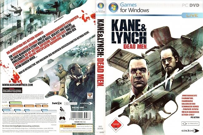 Kane and Lynch Dead Men Cover PC Deutsch German pc cover german