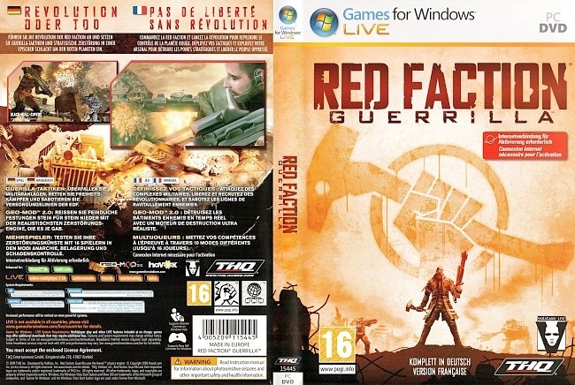 Red Faction Guerrilla PC DVD Cover Deutsch German pc cover german