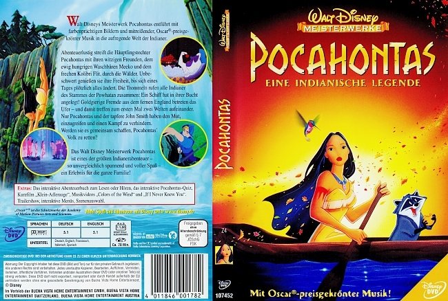 Pocahontas Eine indianische Legende german dvd cover