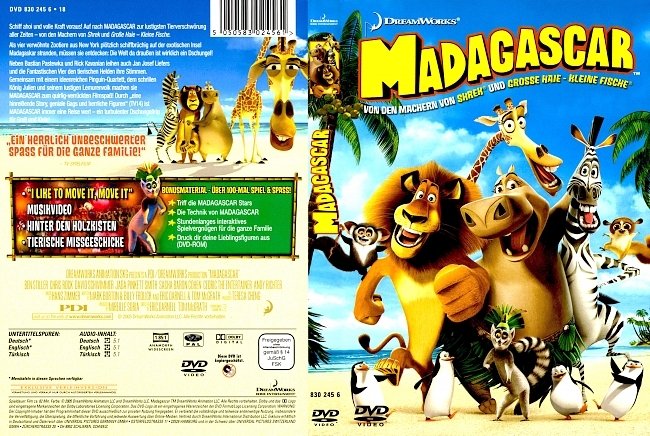 Madagascar 1 german dvd cover