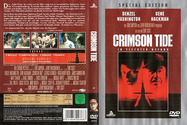 Crimson Tide In tiefster Gefahr Hans Zimmer free DVD Covers german