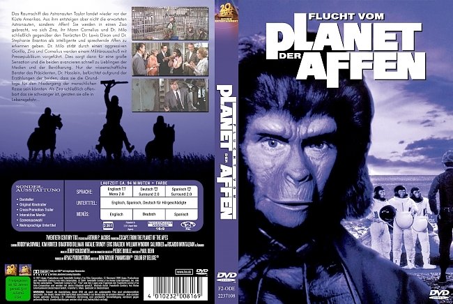 Planet der Affen 3 Flucht vom Planet der Affen german dvd cover