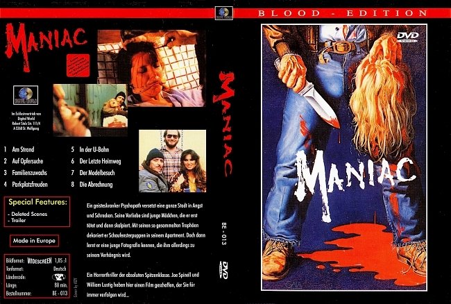 Maniac german dvd cover