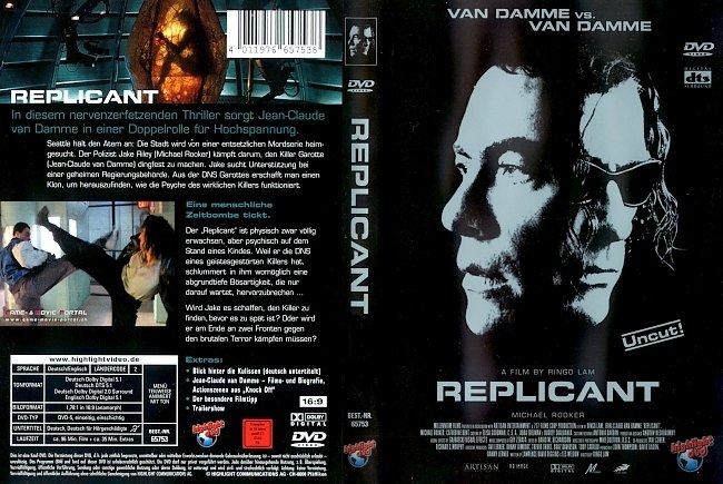 Replicant Jean Claude Van Damme german dvd cover