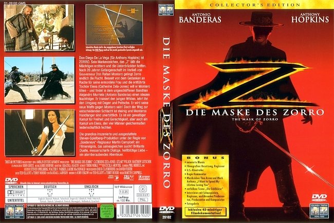 Zorro 1 Die Maske des Zorro german dvd cover
