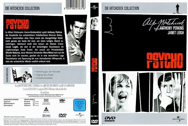 Psycho Alfred Hitchcock german dvd cover