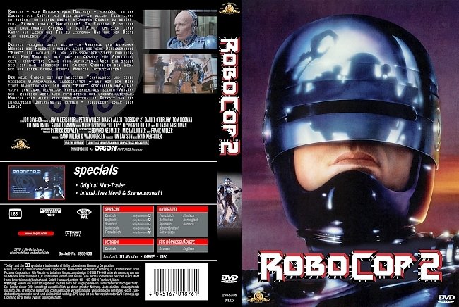 Robocop 2 german dvd cover