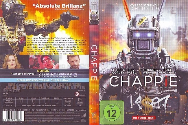 Chappie free DVD Covers german