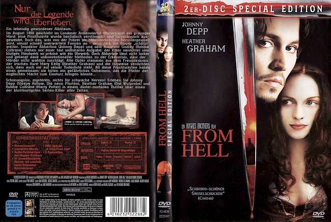 From Hell Johnny Depp Free DVD Cover deutsch