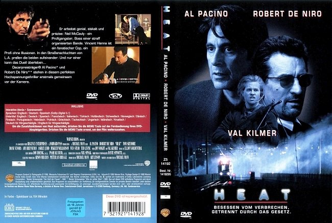 Heat Al Pacino Robert DeNiro ValKilmer german dvd cover