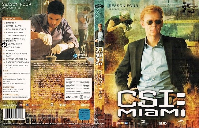 CSI Miami Season 4 Staffel 4 Episode 13 25 German Deutsch Cover DVD free DVD Covers german