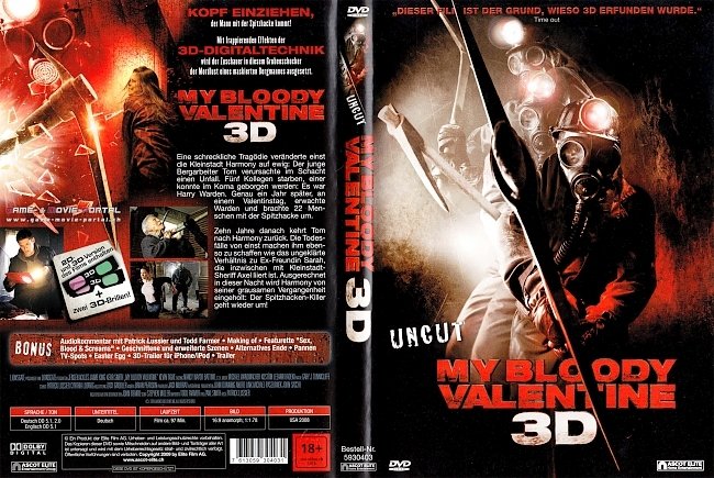My Bloody Valentine 3D UNCUT german dvd cover