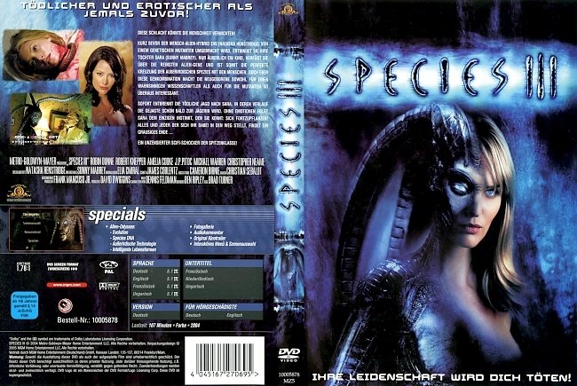 Species 3 german dvd cover
