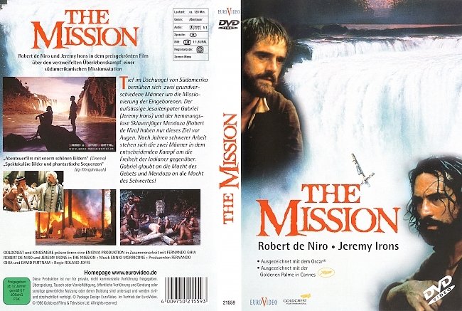 The Mission Robert De Niro Jeremy Irons german dvd cover