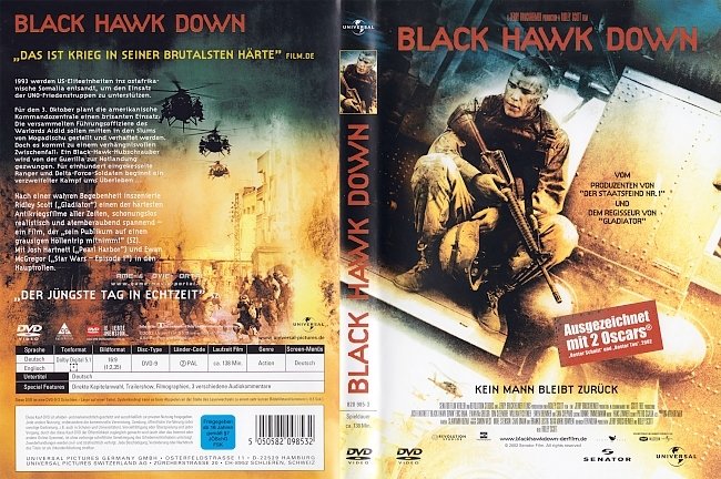 Black Hawk Down Cover DVD-Cover deutsch