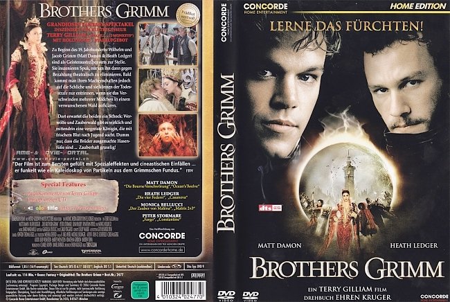 Brothers Grimm Matt Damon Heath Ledger Monica Bellucci DVD-Cover deutsch