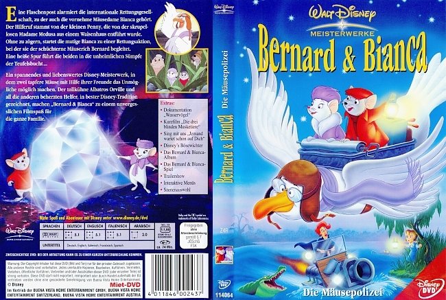 Bernard und Bianca Die Mausepolizei DVD-Cover deutsch