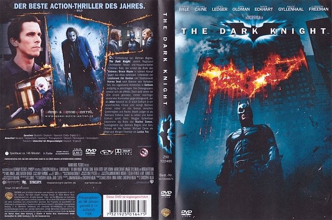 Batman Dark Knight Heath Ledger Christian Bale DVD-Cover deutsch