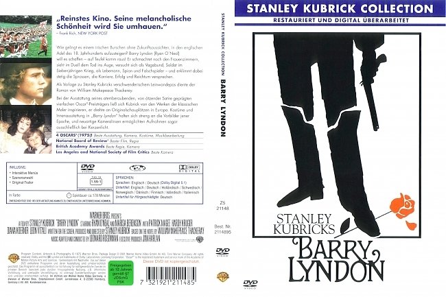Barry Lyndon Stanley Kubrick DVD-Cover deutsch