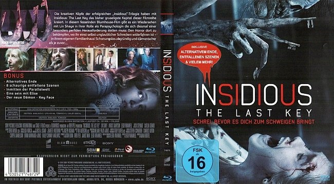 Insidious The Last Key Insidious 4 Cover Deutsch German german blu ray cover