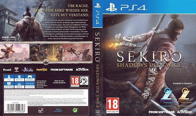 Sekiro PS4 Cover German Deutsch ps4 cover german