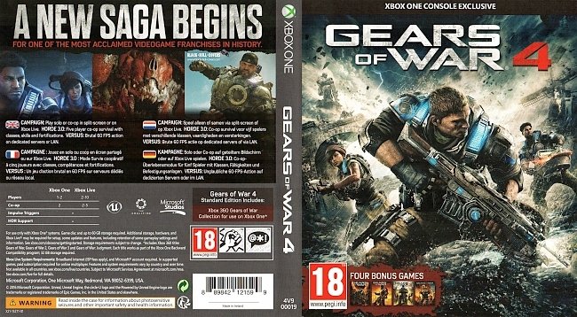 Gears of War 4 XBox One Cover Deutsch German GameMoviePortal german xbox one cover