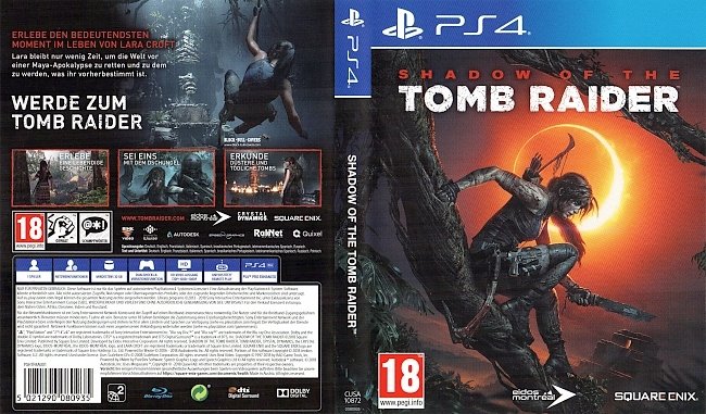 Shadow of the Tomb Raider PS4 Cover Deutsch German german ps4 cover