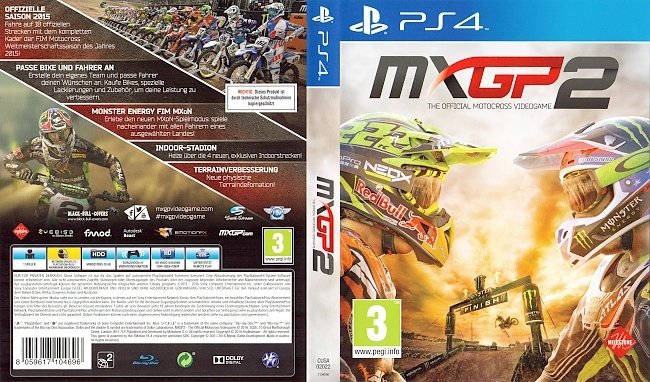 MXGP 2 The Official Motocross Videogame Cover PS4 Deutsch German german ps4 cover