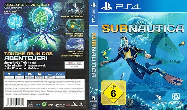 Subnautica PS4 Cover Deutsch German german ps4 cover