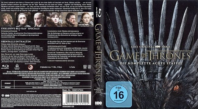 Game of Thrones Staffel 8 S08 Blu ray Cover Deutsch German german blu ray cover