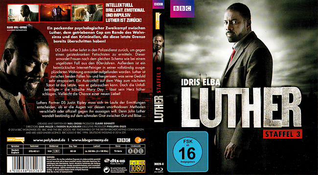 S03 Luther TV Serie Fernsehen Krimi Staffel 3 Season 3 Cover Bluray German Deutsch german blu ray cover