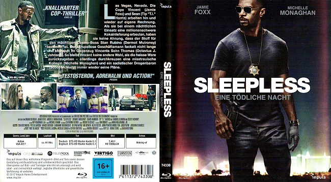 Sleepless Eine toedliche Nacht Thriller Action Cover Blu ray Deutsch German Impuls Pictures GameMoviePortal german blu ray cover